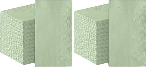 120 Pcs Sage Green Disposable Dinner Napkins - Wedding, Baby Shower & Party Decor - Pack of 2
