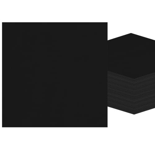 Black Paper Napkins 6.5 x 6.5 Inches - 100 Pack Decorative Party & Everyday Use