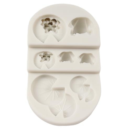 Silicone Lotus Flower & Frog Cake Mold Set for Decorating & Crafting