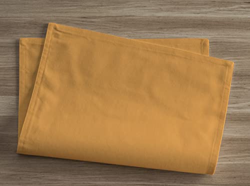 Apricot Yellow Cotton Placemats Set of 6 13x19 Inches Washable Dining Table Decor