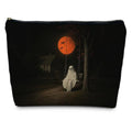 Gothic Halloween Ghost Makeup Bag for Women - Funny Ghost Design, 13x7.8 Inches