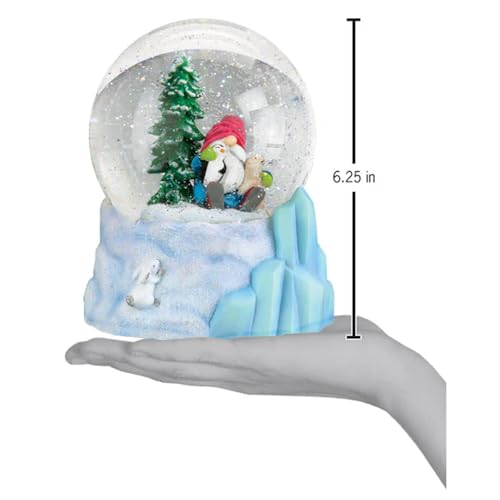 Winter Arctic Gnome Snow Globe - Musical Holiday Figurine with Let It Snow
