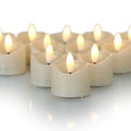Ivory Flameless LED Tea Lights Votives 24 Pack - Realistic Flickering Candles