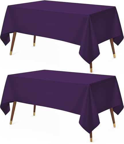 Purple Rectangle Table Cloth 2 Pack 60x102 Inches - Utopia Kitchen