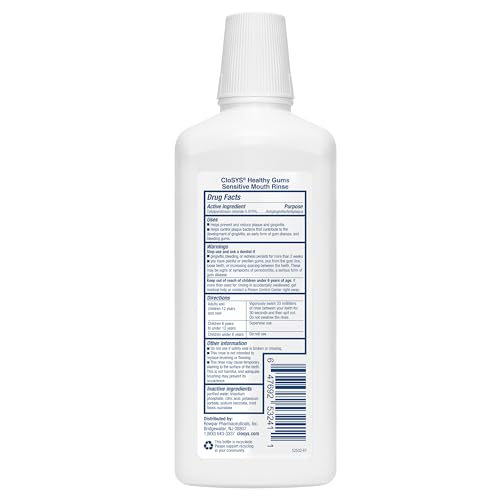 CloSYS Healthy Gums Mouthwash 32 Fl Oz, Antiplaque, Anti-Gingivitis Mouthwash, Non-Burning, Non-Irritating