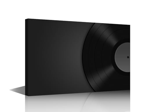 Black and White Music Canvas Wall Art - 24x16 Inch, Ready to Hang - Bedroom & Living Room Decor - Variation of Artwork-06