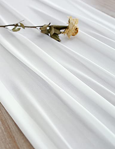 White Chiffon Wedding Table Runner 27x216 Inch - Elegant Bridal & Party Decor