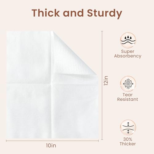 Disposable Face Towels 100% Viscose Extra Large Lint-Free Makeup Remover Wipes, 50 Count