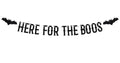 Halloween Bunting Banner - Haunted House Bat & 'Here for The Boos' Glitter Garland