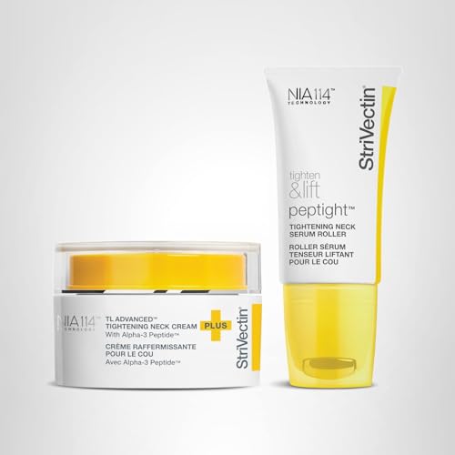 StriVectin Tighten & Smooth Neck Cream and Neck Serum Roller Anti-aging Skin Care 2-Piece Set, Smoothing Look of Wrinkles and Fine Lines, Improves Crepey Skin and Vertical Lines