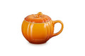 Pumpkin Mug with Lid - 14 oz Persimmon Stoneware by Le Creuset