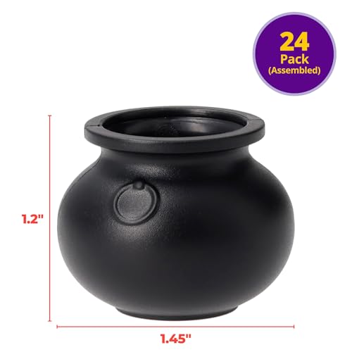 Halloween Cauldron Cupcake Toppers - 24 Pack Food Safe Decorations