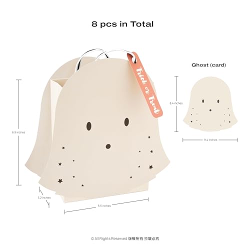 Halloween Party Ghost Bags & Pastel Paper Plates with Napkins - Decorations Supplies