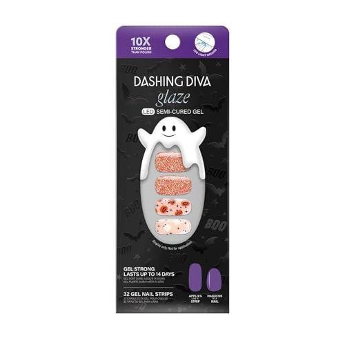 Semi-Cured Gel Nail Strips - Happy Haunting - Long Lasting & Chip Resistant - 4-Piece Manicure Set