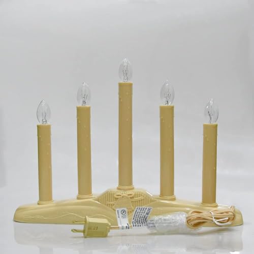 Electric Christmas Window Candle Lamp Set - 5 Ivory Lights with 6 C7 Bulbs - Variation: 5 Lights Ivory / 1 Pack