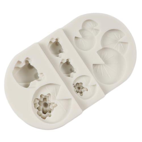 Silicone Lotus Flower & Frog Cake Mold Set for Decorating & Crafting