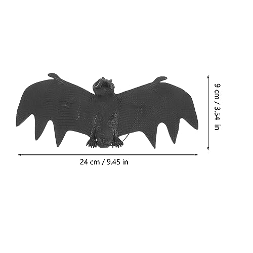 Small Halloween Hanging Rubber Bats - Pack of 2, Realistic Spooky Decor