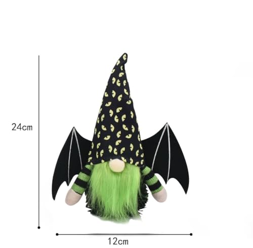 Green Halloween Bat Gnome Plush Decor for Tier Tray, Home & Holiday