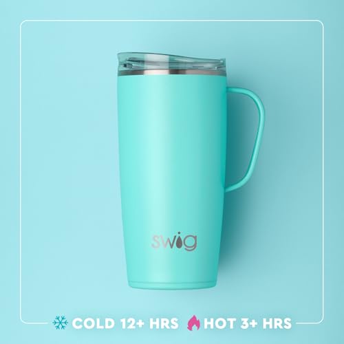Travel Mug with Handle & Lid - 22oz Insulated Halloween Trick or Treat Pattern