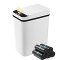 FRESHLIX 4 Gallon Touchless Bathroom Trash Can with Lid - White, Battery Operated