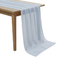 10ft Chiffon Table Runner Set - Dusty Blue 5 Pcs Romantic Wedding Decor