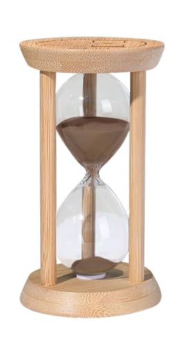 Wooden 15-Minute Sand Timer - Rustic Hourglass for Cooking & Meditation - Brown