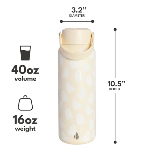 Elemental Core 40oz Insulated Water Bottle with Straw - Little Ghostie Variation