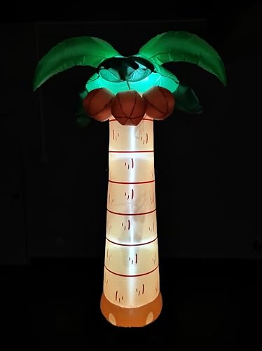 8 Foot Tall Inflatable Palm Tree with LED Lights for Parties and Outdoor Decor