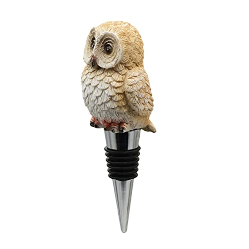 Owl Wine Bottle Stopper - Brown Decor for Beverage Sealing, Gift Idea