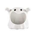 White Ghost Ceramic Candy Bowl Holder with Large Opening for Halloween Decoration & Trick or Treat