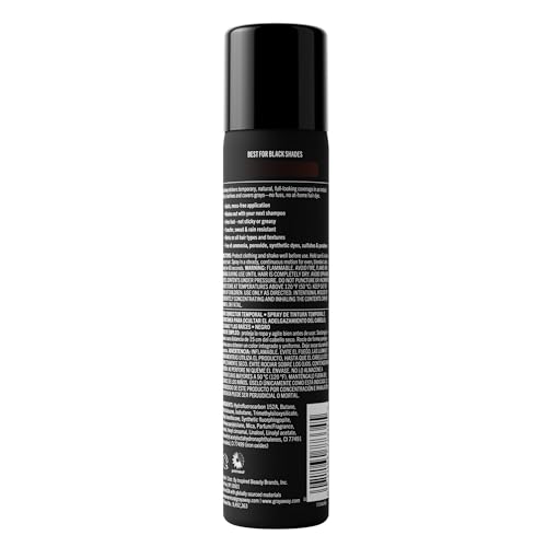 Gray Away Men's Root Cover Up Spray - Black, 2.5 oz Instant Gray Concealer
