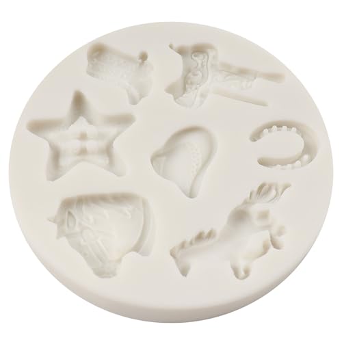 Cowboy Boot & Horseshoe Silicone Mold Set - Cake Decorating & Crafts - Variation of Style A
