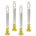 4 Pack Battery Operated LED Window Candles with Timer - Gold, 10.5 Inch