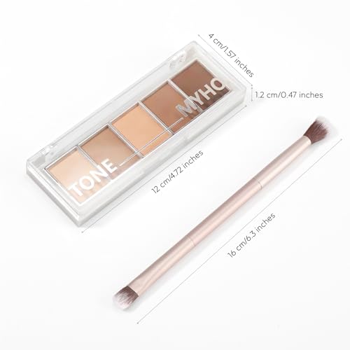 Matte Eyeshadow Palette 5 Colors - Neutral Nude Taupe Dark Brown - Variation 06#