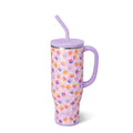 30oz Insulated Travel Mug with Handle & Straw - Candy Corn Print