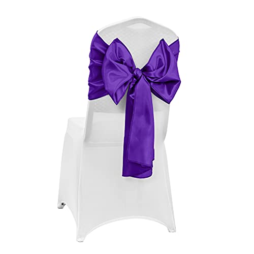 12x108 Inch Purple Satin Table Runner 4PCS - Wedding & Party Decor
