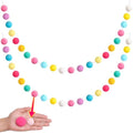 Colorful Easter Pom Pom Garland - Large 1.18 Inch Felt Balls, 13 Ft Spring Decor