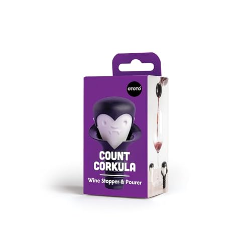 Gothic Vampire Wine Stopper & Pourer - Halloween Gift, Kitchen Accessory - Count Corkula Variation
