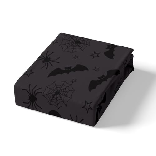 Halloween Bat Moon Bedding Set Queen Size Bed Cover with Pillowcases - Teens Kids