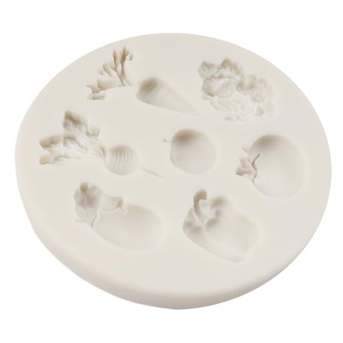 Vegetable Silicone Fondant Mold Set - Radish, Tomato, Eggplant, Cabbage - Style G