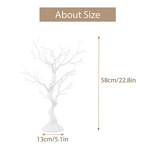 White Fake Tree for Table Centerpiece - 1ft 11in Artificial Tree