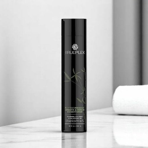Trueplex KERATHERAPY Bamboo Miracle Smooth & Repair Conditioner, 10.1 oz., 300 ml - Vegan Formula Damaged, Frizzy, & Dry Hair - Hydrating & Smoothing with Grape Seed, Baobab, & Bamboo Extract