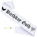 Gothic Birthday Sash with Glitter Black Letters for Halloween & Themed Parties