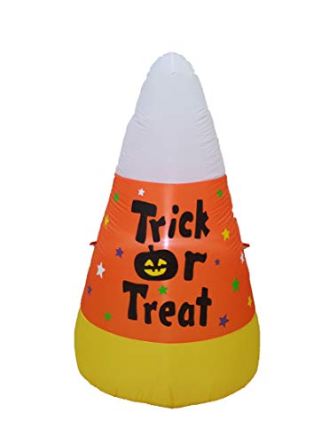Halloween Inflatable Candy Corn Yard Decor - 4 Ft Tall with LED Lights, Self-Inflates