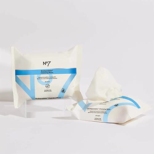 No7 Biodegradable Facial Cleansing Wipes Unscented 30 Count