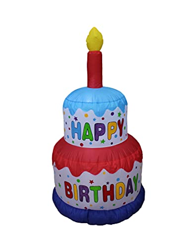 Birthday Party Decorations Bundle with Inflatable Dinosaur & Cake Set