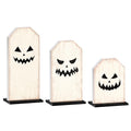 Britimes Ghost Tray Decor Sign 3 Pack White Halloween Wooden Centerpieces