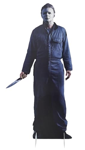 Life Size Horror Cardboard Cutout Halloween Michael Figure Decorations - Blue Variation