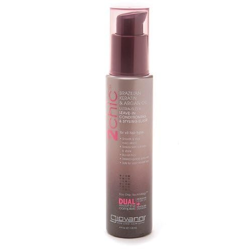 GIOVANNI 2chic Ultra-Sleek Leave-In Conditioning Elixir - Anti-Frizz Formula with Phyto-Keratin & Argan Oil - 4 oz