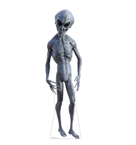 Cardboard People Black Eyed Alien Cardboard Cutout - 72 Inch Life-Size Standee with Assembly